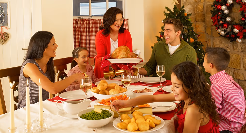 family eating dinner