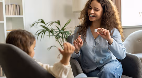 Therapist with student