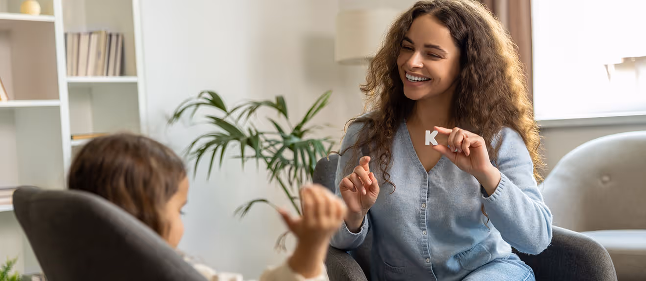 Therapist with student